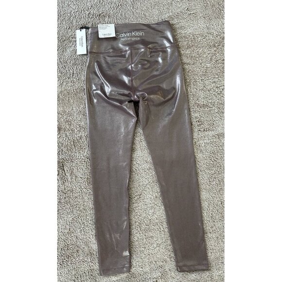 Calvin Klein Metallic-Print High-Waist 7/8 Length Leggings New - Picture 10 of 16